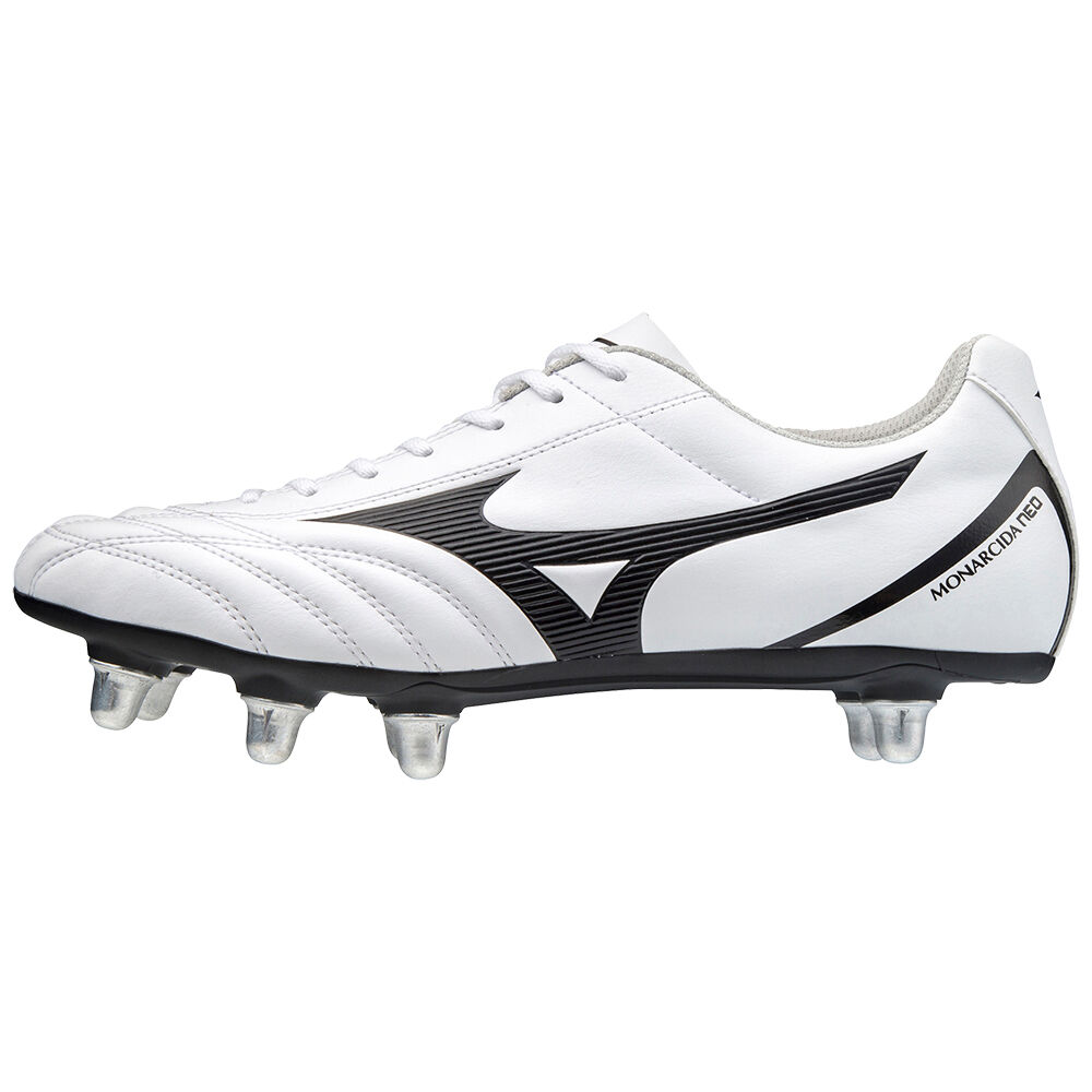 Scarpe da Rugby Mizuno Monarcida Neo Rugby SI Uomo - Bianche/Nere/Rosse - 67239-XSKT